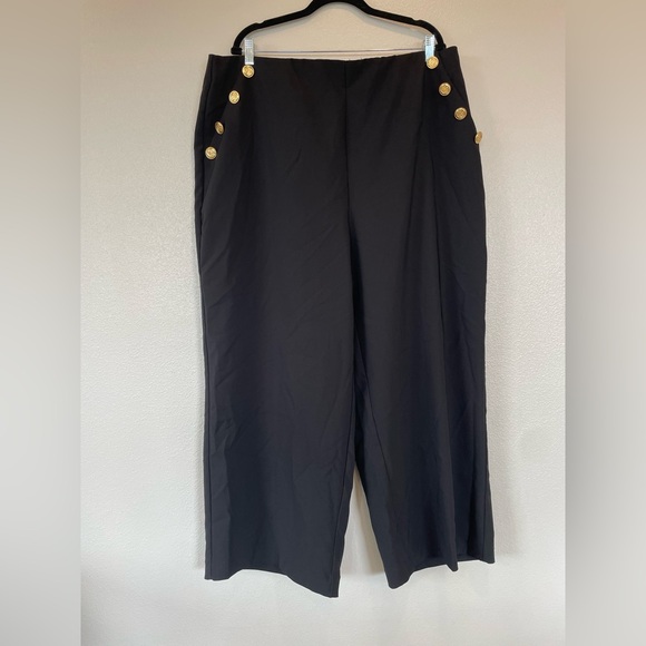 torrid Pants - Studio By Torrid Wide Leg Refined Crepe‎ High Rise Pants Gold Buttons Size 3S